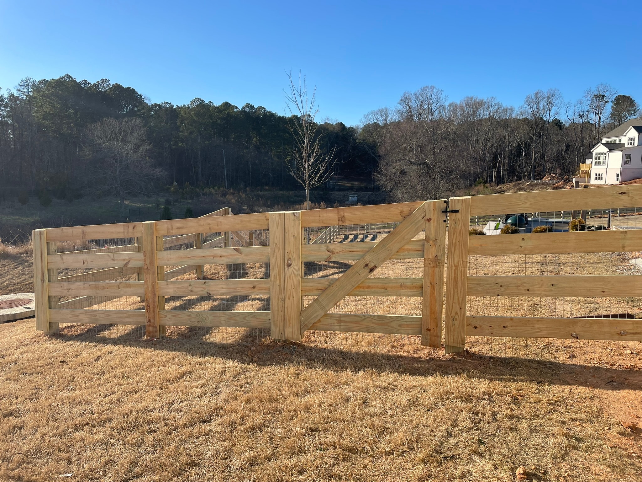 Wooden ranch gates — Peach State Fence